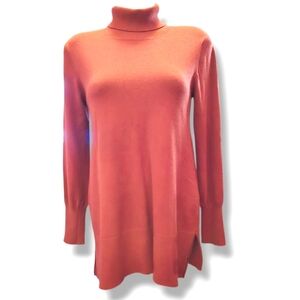 Soft Surroundings Dusty Mauve Tunic Length Turtleneck‎ Sweater Size XS/4
